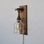 Opviq Lámpara de pared de madera maciza Madera y Negro